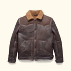 Men's Distressed Brown Western Shearling Leather Jacket