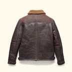 Men's Distressed Brown Western Shearling Leather Jacket
