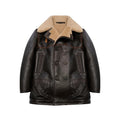 Men's Double-Breasted Shearling Peacoat – Sheepskin Leather Coat