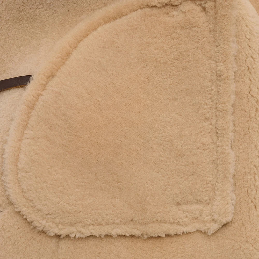 Men's Double-Breasted Shearling Peacoat – Sheepskin Leather Coat