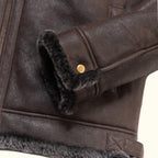 Men's Brown Shearling Leather Bomber Jacket