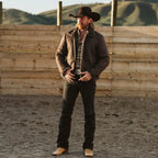 Men's Brown Shearling Leather Bomber Jacket