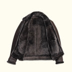Men's Brown Shearling Leather Bomber Jacket
