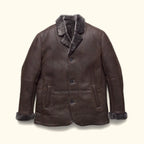 Men's Espresso Shearling Leather Coat