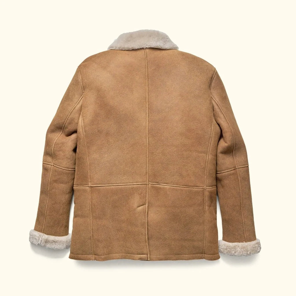 Men's Espresso Shearling Leather Coat