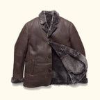 Men's Espresso Shearling Leather Coat