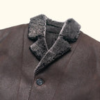 Men's Espresso Shearling Leather Coat