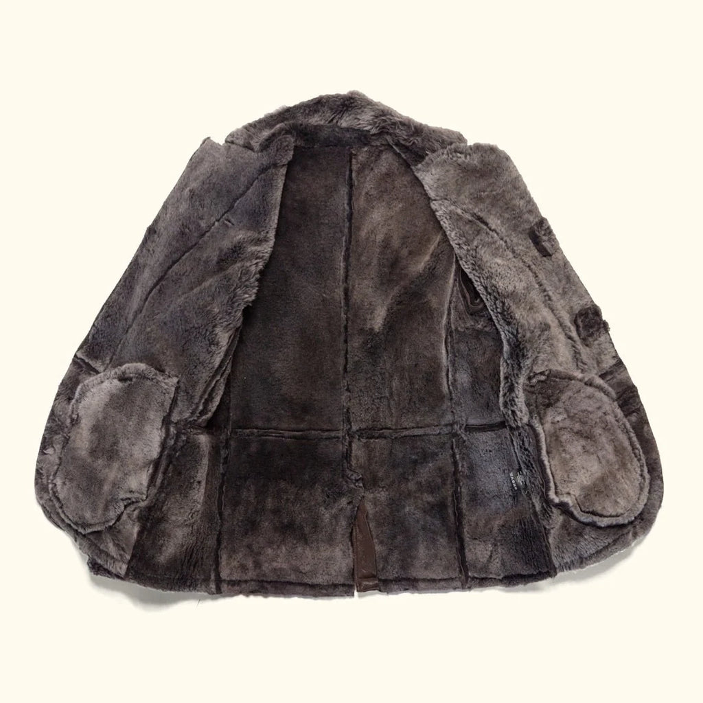 Men's Espresso Shearling Leather Coat