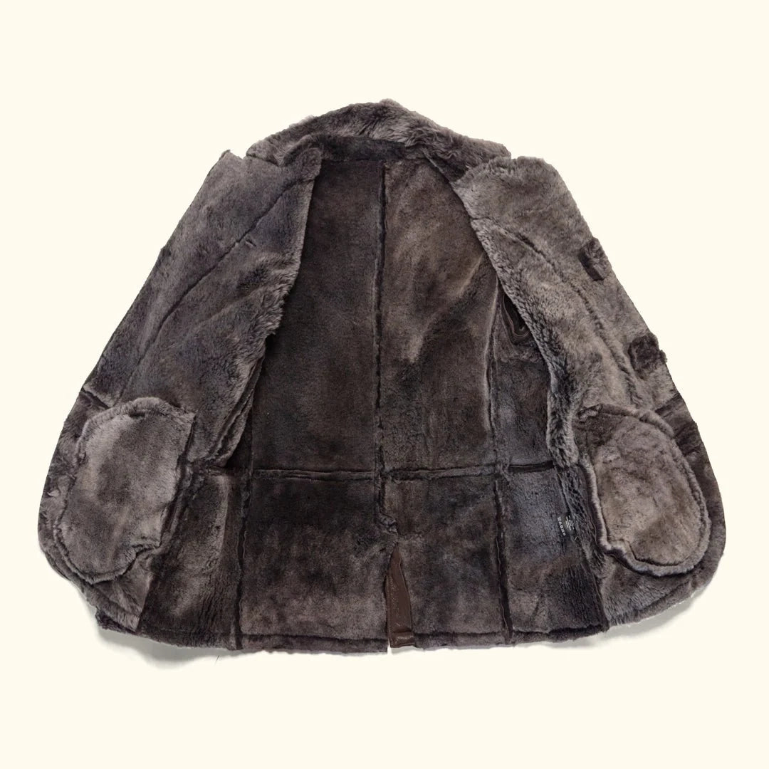 Men's Espresso Shearling Leather Coat