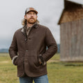 Men's Espresso Shearling Leather Coat