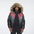 Men's Hooded V-Bomber Real Sheepskin Leather Jacket – Faux Fur Hood