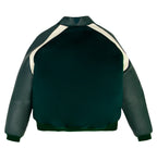 Men's Hunter Green Wool & Leather Varsity Jacket | Croc Crest Appliqué