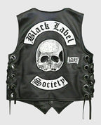 Men's Leather Biker Patch Vest