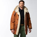 Men's N3B Sheepskin Leather Hooded Parka – Winter Shealing Coat