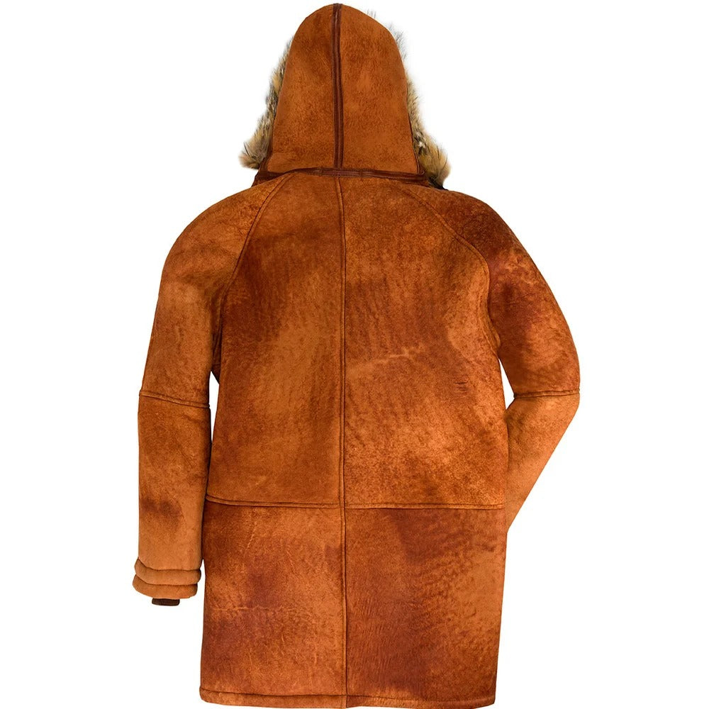 Men's N3B Sheepskin Leather Hooded Parka – Winter Shealing Coat