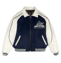 Men's Navy & White Wool Varsity Jacket | New York 1975 Classic Edition