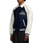 Men's Navy & White Wool Varsity Jacket | New York 1975 Classic Edition