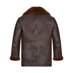Men's Northwind Conway Shearling Peacoat – Luxury Double-Breasted Leather Coat