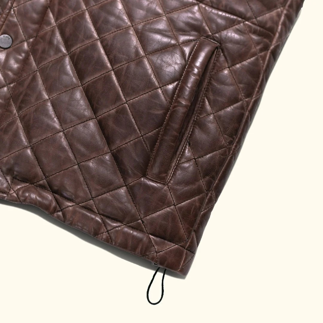 Men's Quilted Leather Vest