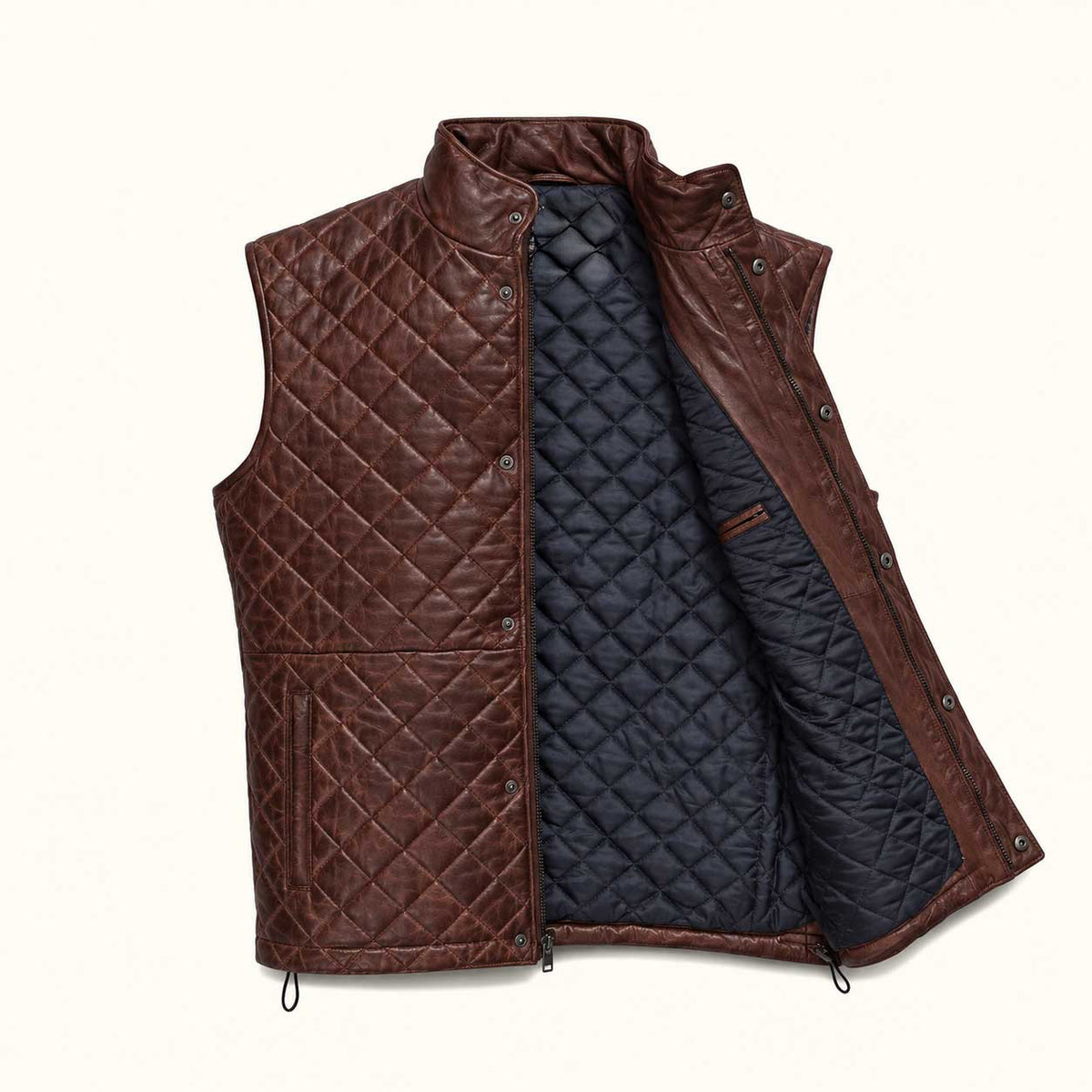Men's Quilted Leather Vest