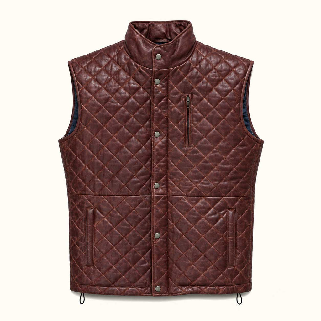 Men's Quilted Leather Vest