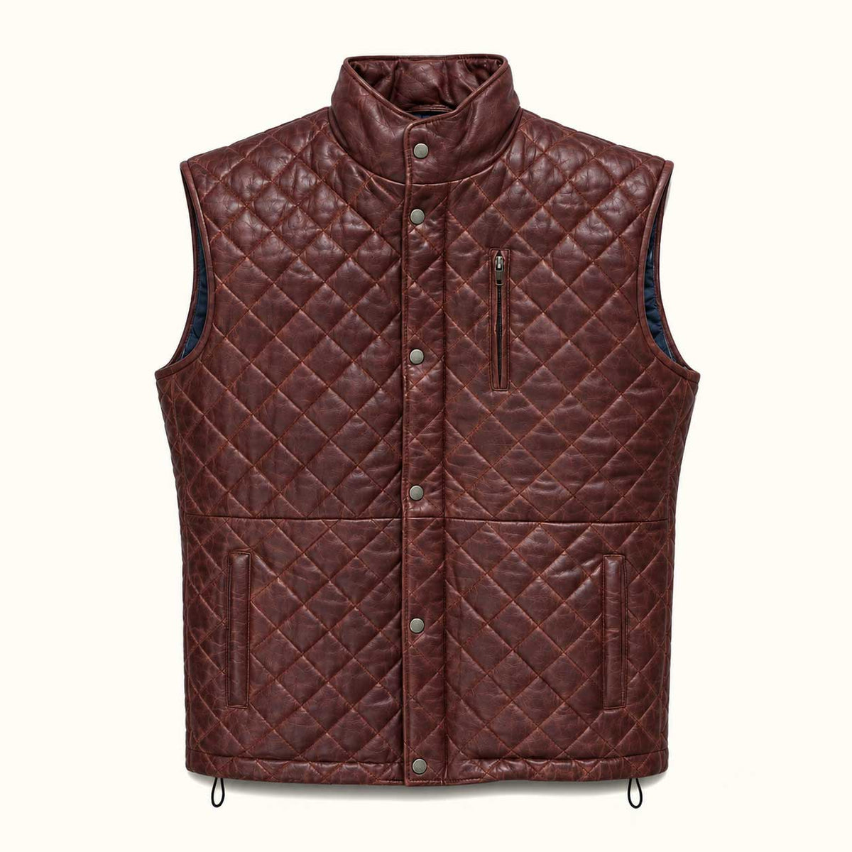 Men's Quilted Leather Vest
