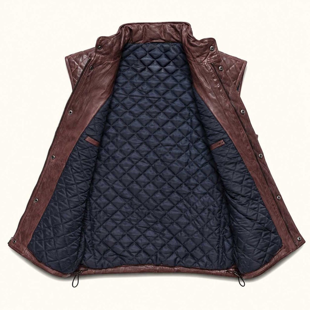 Men's Quilted Leather Vest