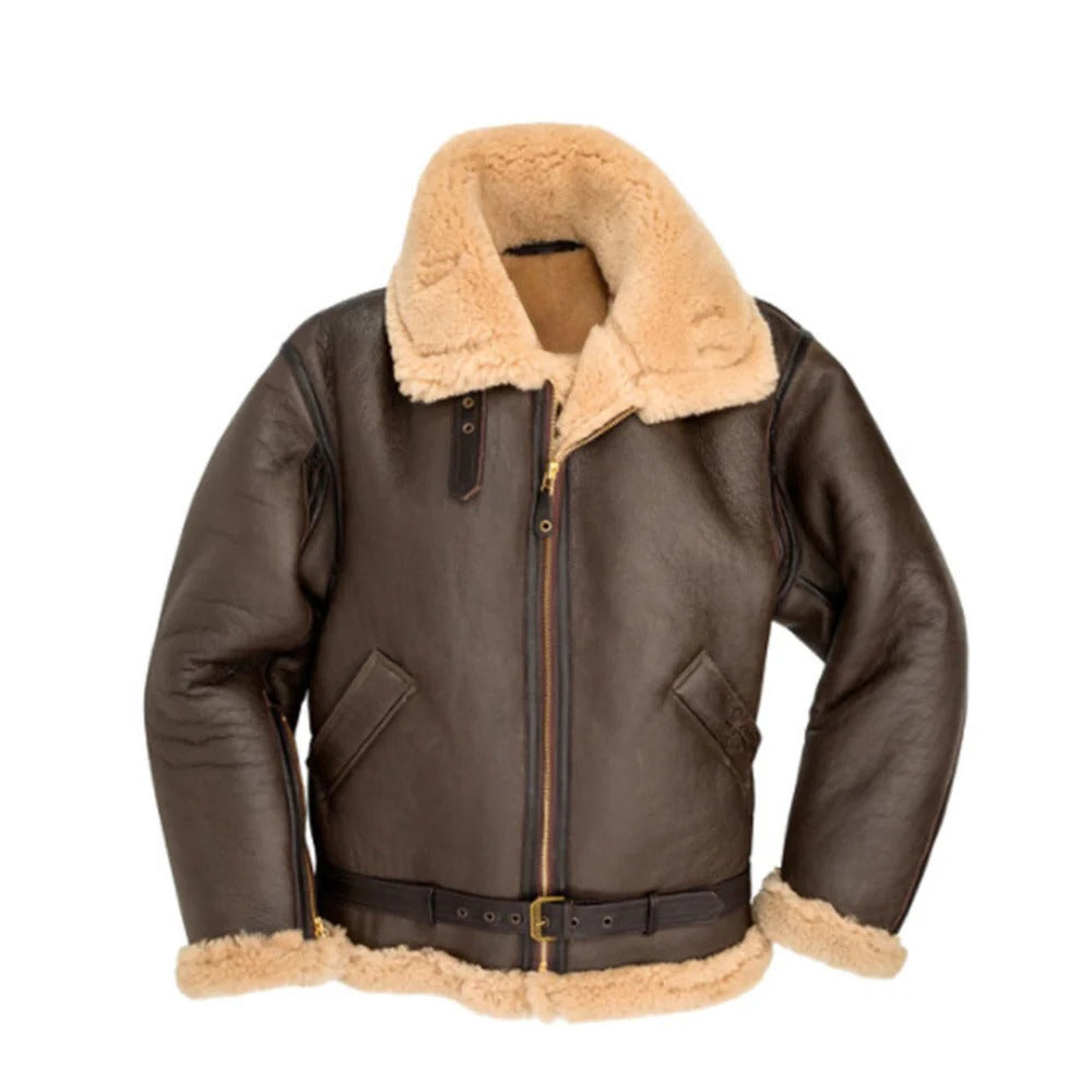 Men's R.A.F Sheepskin Bomber Leather Shearling Jacket