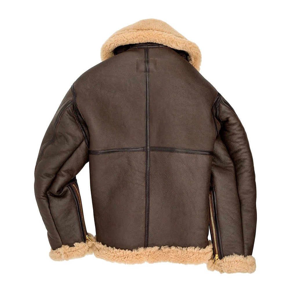 Men's R.A.F Sheepskin Bomber Leather Shearling Jacket