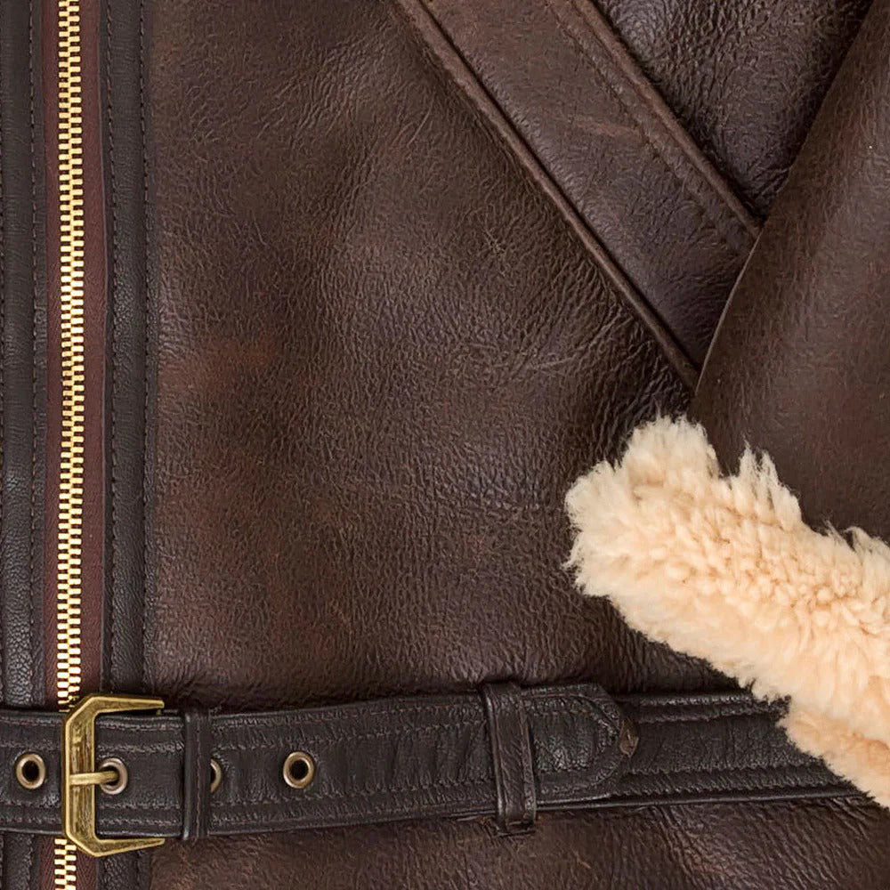 Men's R.A.F Sheepskin Bomber Leather Shearling Jacket