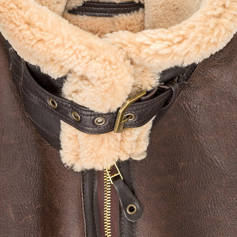 Men's R.A.F Sheepskin Bomber Leather Shearling Jacket
