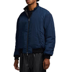 Men's Reversible Nappa Leather Track Jacket | Navy & Black