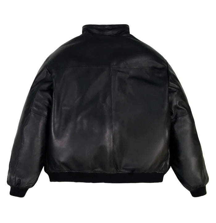 Men's Reversible Nappa Leather Track Jacket | Navy & Black