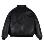 Men's Reversible Nappa Leather Track Jacket | Navy & Black
