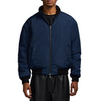Men's Reversible Nappa Leather Track Jacket | Navy & Black