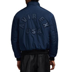 Men's Reversible Nappa Leather Track Jacket | Navy & Black