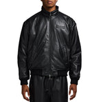 Men's Reversible Nappa Leather Track Jacket | Navy & Black