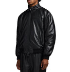Men's Reversible Nappa Leather Track Jacket | Navy & Black