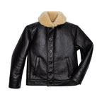 Men's Shearling Deck Jacket – Navy N1 Inspired Genuine Sheepskin Leather Coat