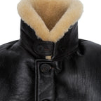 Men's Shearling Deck Jacket – Navy N1 Inspired Genuine Sheepskin Leather Coat