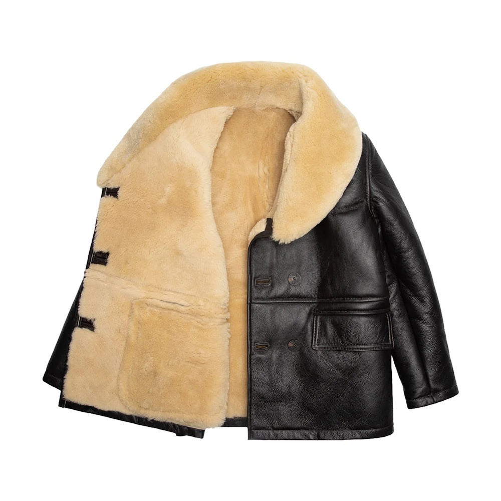 Men's Shearling Mac Coat – WWII Mackinaw Jeep Coat in Premium Sheepskin