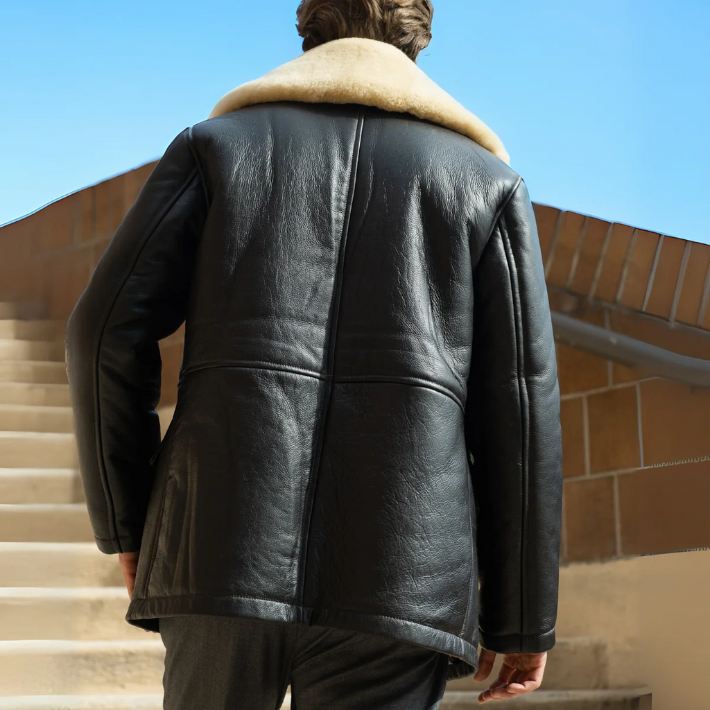 Men's Shearling Mac Coat – WWII Mackinaw Jeep Coat in Premium Sheepskin
