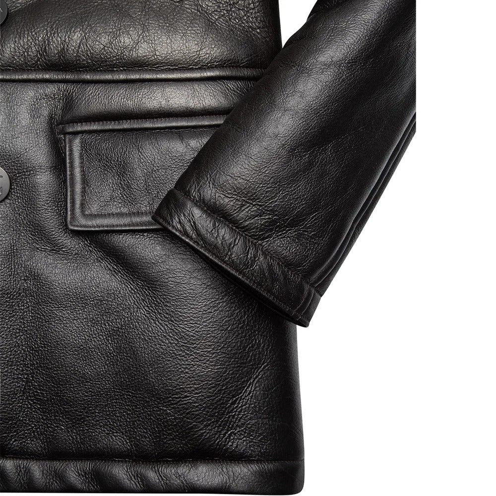 Men's Shearling Mac Coat – WWII Mackinaw Jeep Coat in Premium Sheepskin