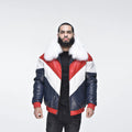Men's Multi-Color V-Bomber Real Sheepskin Leather Jacket with Detachable Faux-Fur Collar
