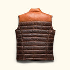 Men's Two-Tone Cognac & Dark Brown Leather  Vest