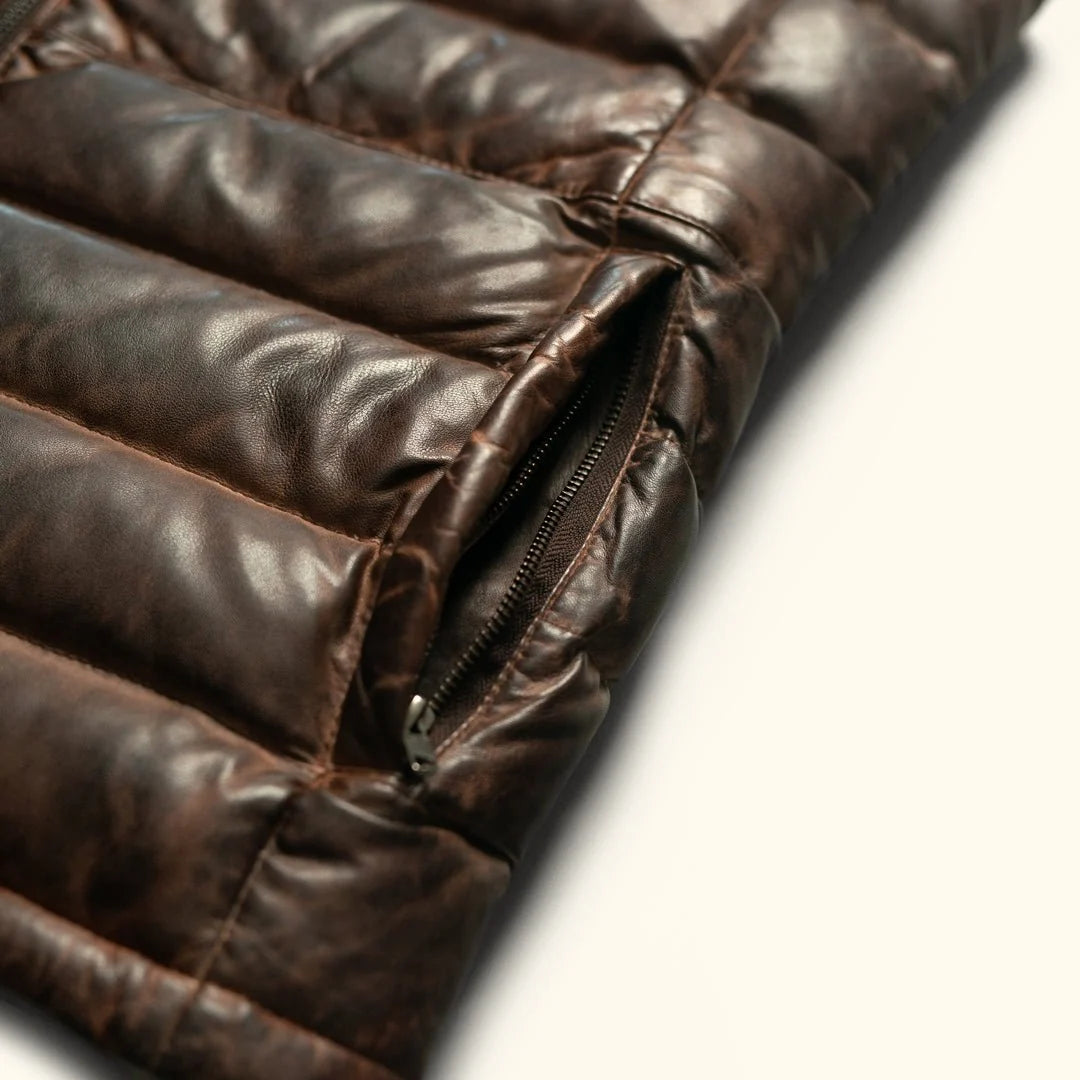 Men's Two-Tone Cognac & Dark Brown Leather  Vest