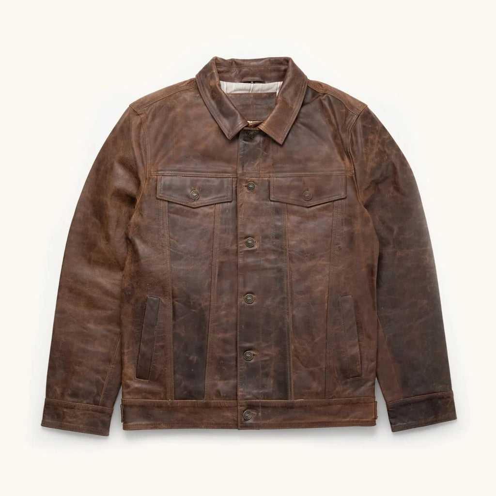 Men’s Vintage Distressed Lambskin Leather Jacket