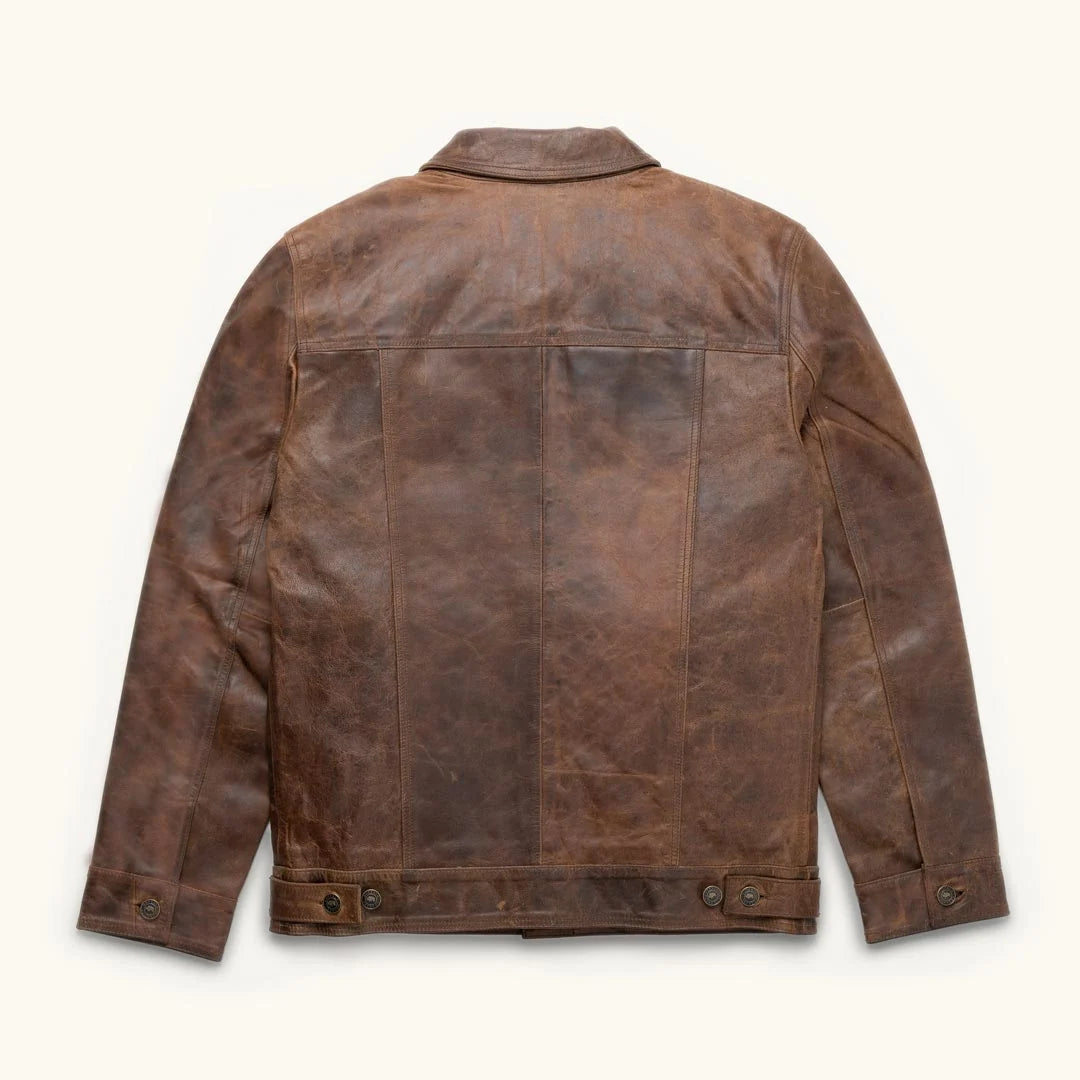 Men’s Vintage Distressed Lambskin Leather Jacket