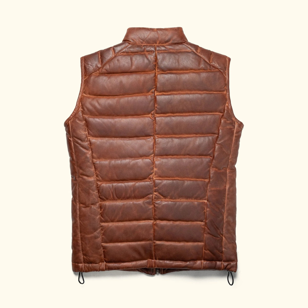 Men's Vintage Brown Quilted Leather Vest