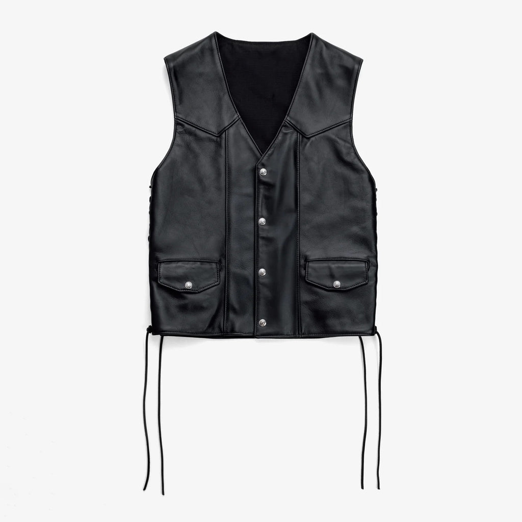 Men's Western Side-Lace Snap Leather Vest